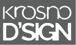 Krosno award White text on a gray background reads "krosno D'SIGN" in a modern, stylized font.